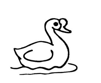 卡通天鹅的画法 白天鹅简笔画图片大全素描-www.qqscb.com
