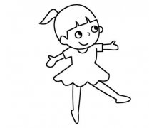 正在跳芭蕾舞的小女孩简笔画图片教程素描