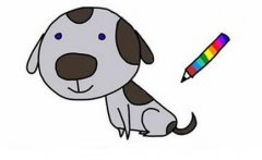 卡通小狗狗简笔画的画法 小狗简笔画图片教程