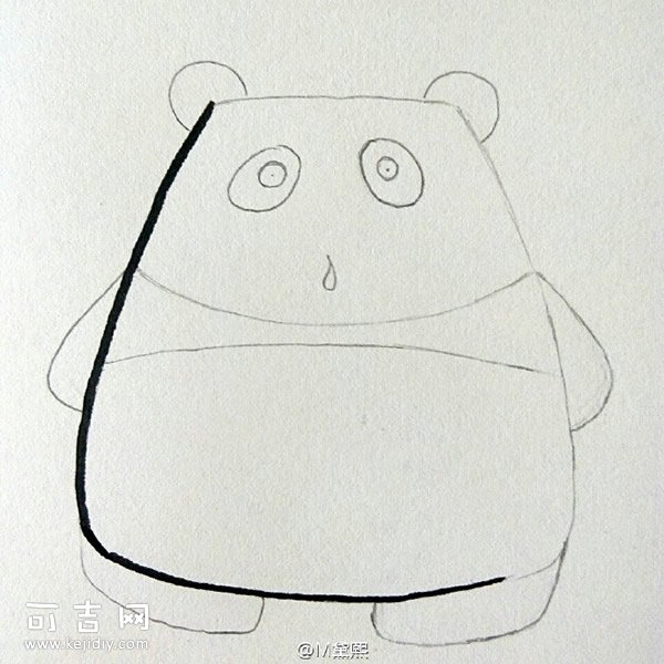熊猫的画法 大熊猫简笔画图片教程素描-www.qqscb.com