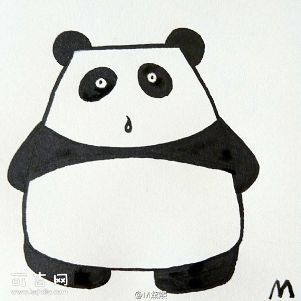 熊猫的画法 大熊猫简笔画图片教程素描-www.qqscb.com