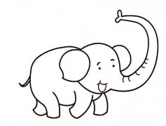 卡通大象的画法简笔画大象图片素描