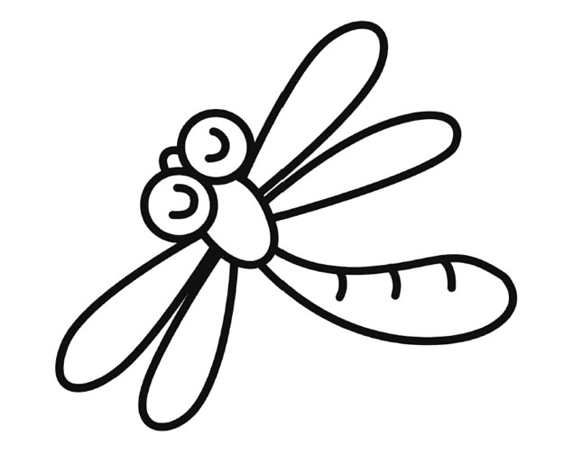 儿童简笔画蜻蜓的画法图片大全素描彩图-www.qqscb.com