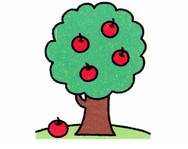 苹果树的画法简笔画苹果树图片大全素描彩色-www.qqscb.com