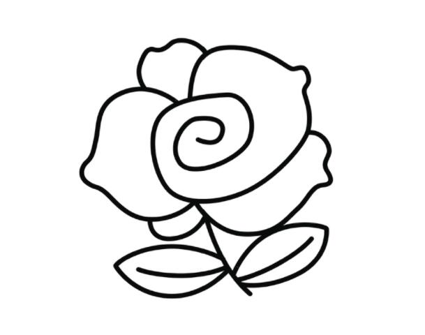 幼儿简笔画玫瑰花的画法图片大全素描彩色-www.qqscb.com