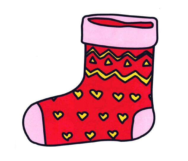 儿童袜子简笔画的画法图片大全彩色-www.qqscb.com