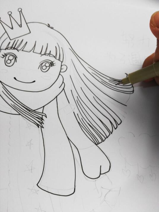 小女孩的画法可爱的小姑娘简笔画图片-www.qqscb.com