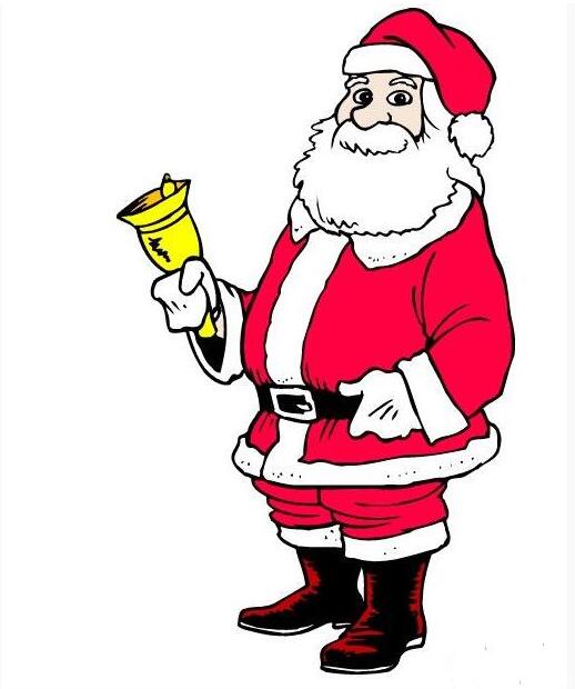 送礼物的圣诞老人画法图片大全彩色素描-www.qqscb.com