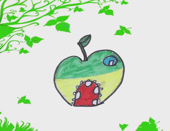 儿童简笔画苹果屋的画法步骤视频教程-www.qqscb.com