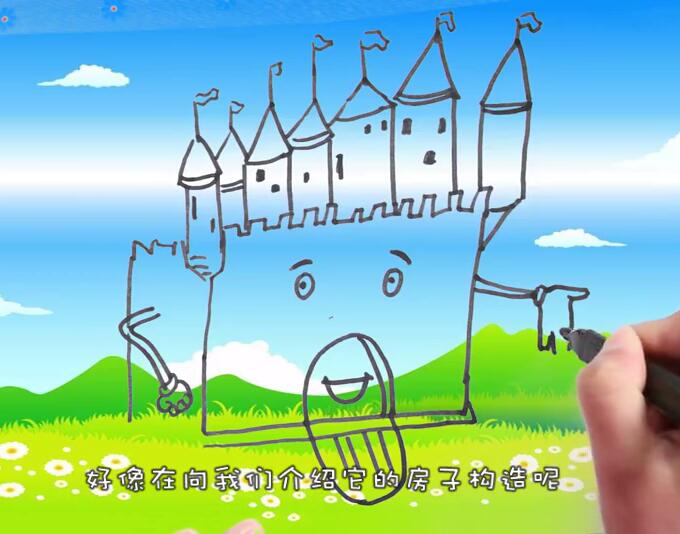 儿童简笔画会说话的小房子画法图片教程-www.qqscb.com