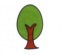 涂色简笔画一棵小树的画法图片教程素描