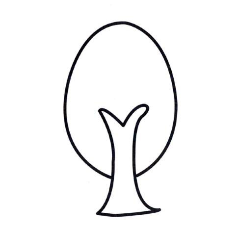 涂色简笔画一棵小树的画法图片教程素描-www.qqscb.com