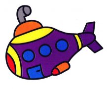 潜水艇怎么画涂色潜水艇简笔画图片