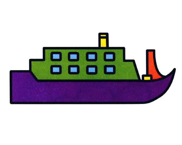涂色客轮怎么画客运轮船的画法图片教程-www.qqscb.com