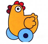 卡通小公鸡玩具怎么画涂色公鸡简笔画图片