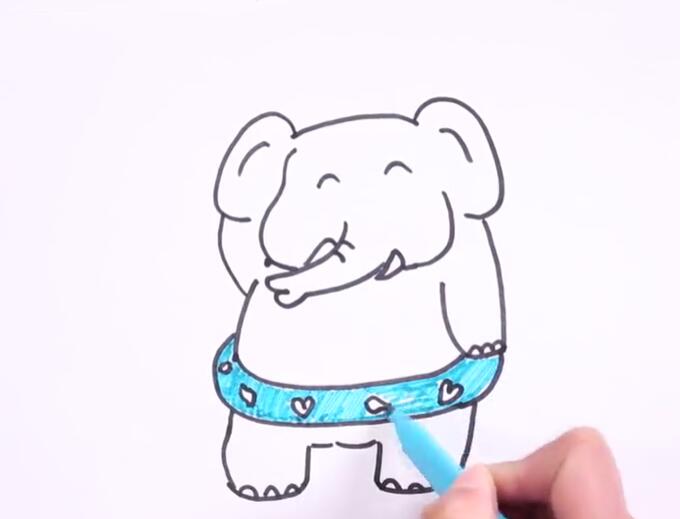 卡通大象怎么画可爱的大象简笔画视频-www.qqscb.com