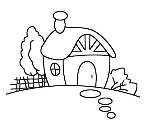 烟囱小房子的画法小屋子简笔画图片大全-www.qqscb.com