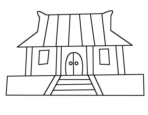 古建筑房子的画法房子简笔画图片大全-www.qqscb.com