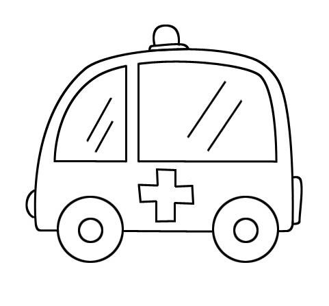 卡通救护车怎么画救护车简笔画图片素描-www.qqscb.com