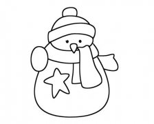 冬天可爱小雪人简笔画的画法图片教程
