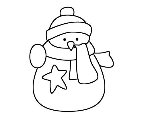 冬天可爱小雪人简笔画的画法图片教程-www.qqscb.com