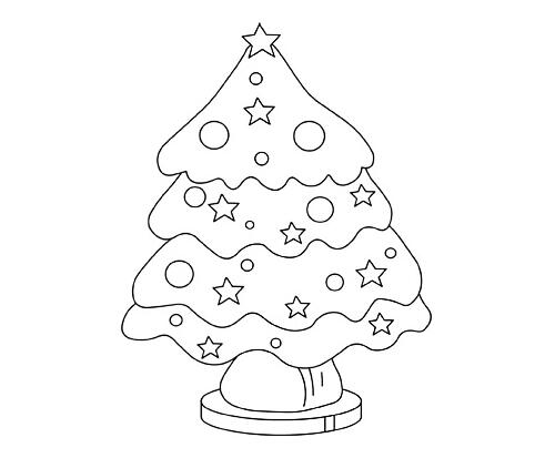 简笔画圣诞树的画法卡通圣诞树图片素描-www.qqscb.com