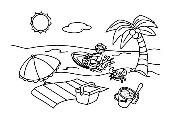 海边沙滩简笔画的画法图片大全-www.qqscb.com