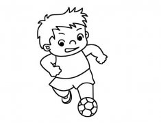 怎么画踢足球的小男孩简笔画图片大全
