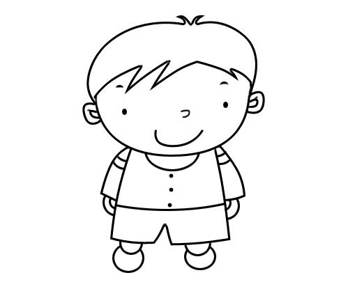 阳光小男孩的画法小男孩简笔画图片大全-www.qqscb.com