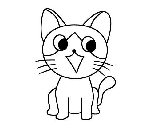 卡通小猫咪的画法小猫简笔画图片素描-www.qqscb.com