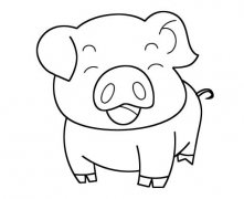 卡通小猪怎么画小猪简笔画图片素描