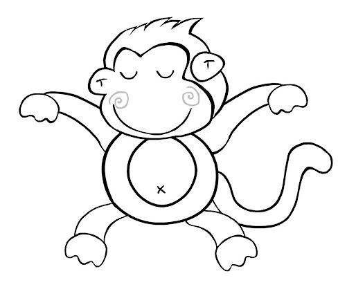 怎么画小猴子简笔画的画法步骤图片-www.qqscb.com