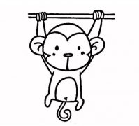 玩耍猴子的画法小猴子简笔画图片素描