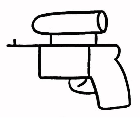 卡通儿童手枪的画法手枪简笔画图片-www.qqscb.com