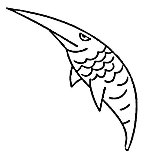 卡通尖嘴鱼的画法尖嘴小鱼简笔画图片素描-www.qqscb.com