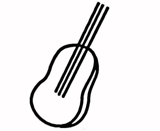 吉他怎么画漂亮吉他简笔画图片步骤素描-www.qqscb.com