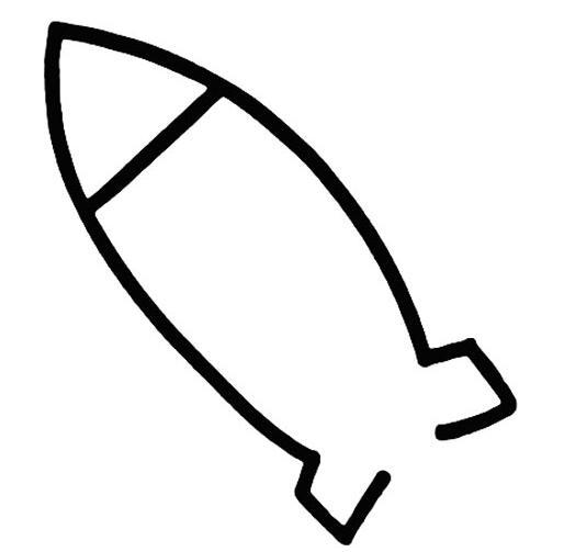 简单火箭的画法卡通火箭简笔画图片-www.qqscb.com
