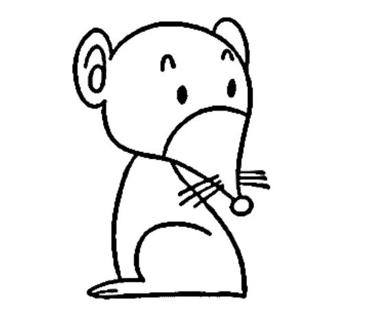 好奇的老鼠简笔画老鼠的画法图片步骤-www.qqscb.com