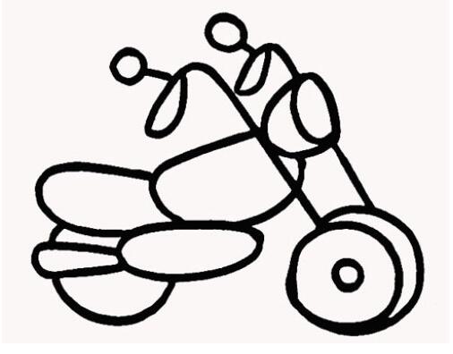 摩托车的画法卡通摩托车简笔画图片步骤-www.qqscb.com