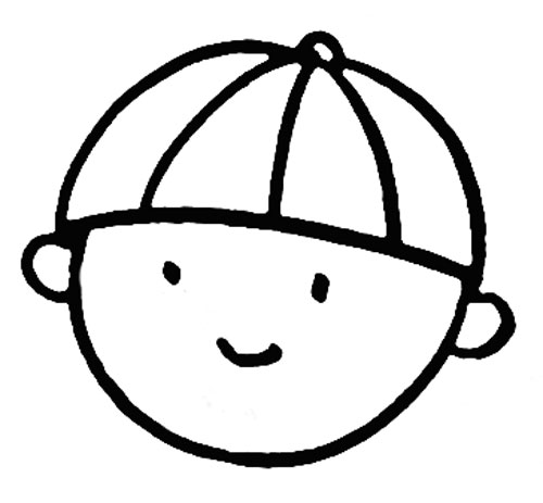 简笔画可爱小男孩头像的画法图片步骤-www.qqscb.com