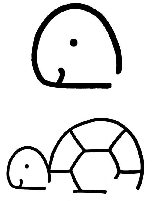 卡通小乌龟怎么画可爱小乌龟的画法图片步骤-www.qqscb.com