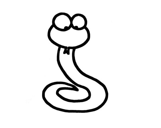 舞动的小蛇怎么画蛇的画法图片步骤教程-www.qqscb.com