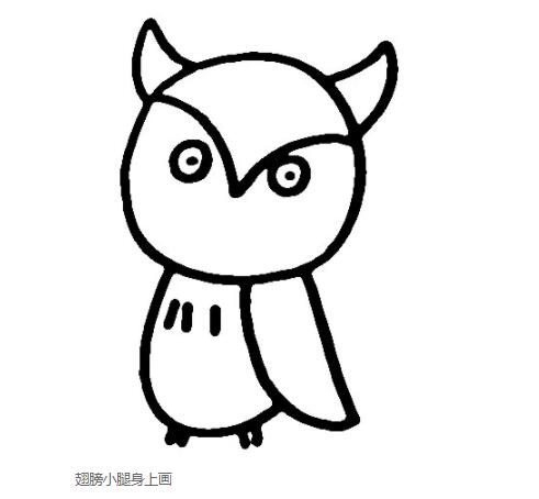 卡通猫头鹰怎么画可爱猫头鹰的画法步骤-www.qqscb.com