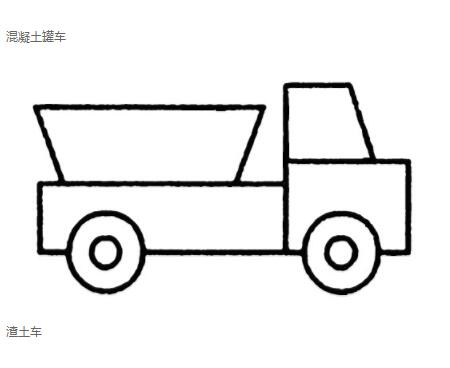 卡通工程车怎么画渣土车的画法图片素描-www.qqscb.com