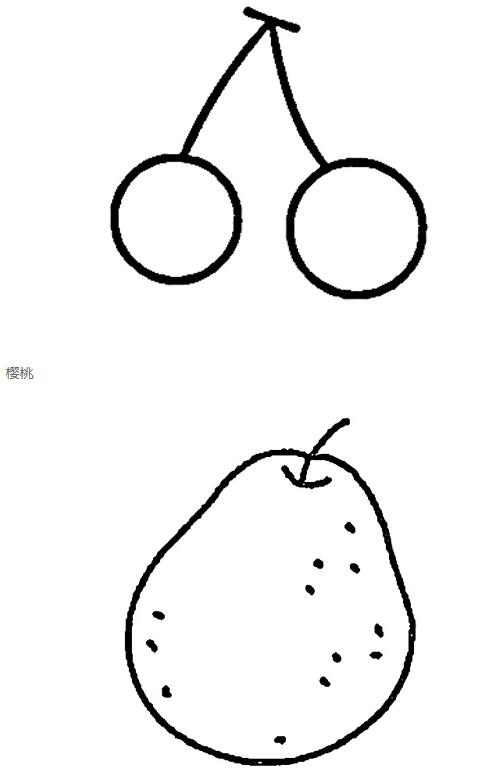 水果怎么画 香蕉 石榴 樱桃梨子简笔画图片-www.qqscb.com
