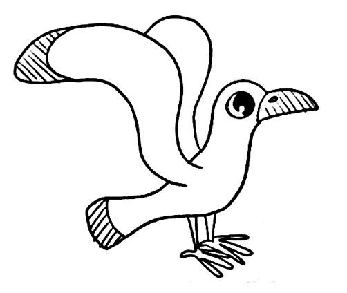 海鸥怎么画 海鸥简笔画图片步骤素描-www.qqscb.com