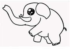 大象的画法 卡通大象简笔画图片素描