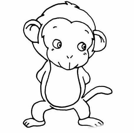 小猴子怎么画 顽皮的小猴子简笔画素描-www.qqscb.com