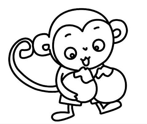 小猴子怎么画 顽皮的小猴子简笔画素描-www.qqscb.com