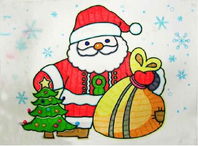 圣诞老人怎么画 圣诞老人儿童画图片-www.qqscb.com